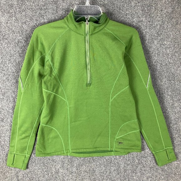 REI Fleece Jacket Women's Medium 1/2 Zip Polyester Blend Green Adults M - Picture 1 of 7